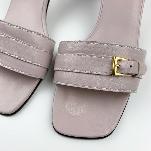 The Look Randolph Duke Sandals Slip On Pink Leather Kitten Heels Women's 6.5 - Picture 3 of 12